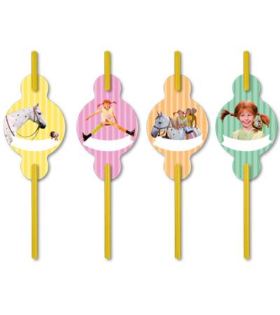 Pippi Langstrumpf Papier Trinkhalme